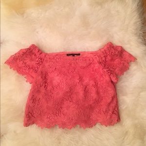 White House Black Market lace crop top